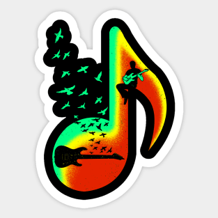 Music Guitar Player Sticker